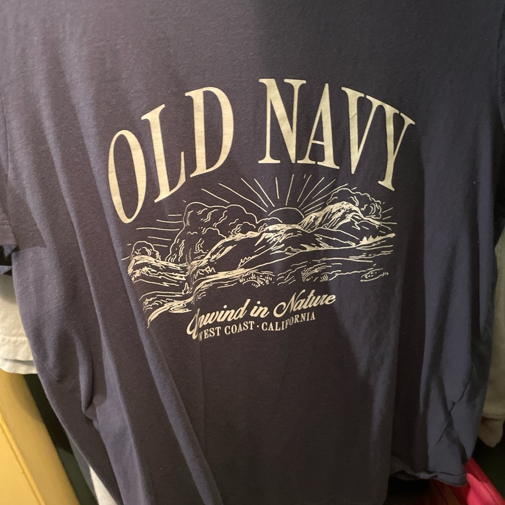 Old Navy Blue Short Sleeve Tee with Vintage Logo
